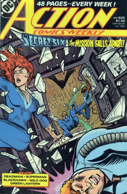Action Comics, Vol. 1 Last Gasp! / Fatal Distraction, Part 6: Tailed! / Just a Little Bug That's Going Around / Too Late, The Hero? / Deadman, Part 3 / Most Guys Just Leave Her Hanging There |  Issue#620 | Year:1988 | Series:  | Pub: DC Comics |