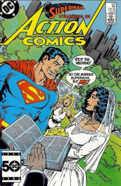 Action Comics, Vol. 1 Peri(l) in Paradise! / The League of Superman Watchers! |  Issue#567A | Year:1985 | Series:  | Pub: DC Comics | Direct Edition