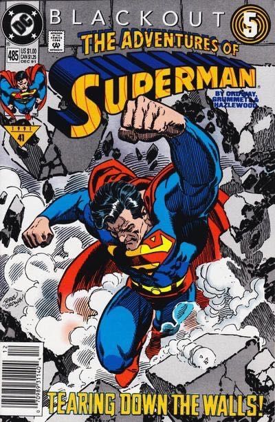 The Adventures of Superman Blackout - Out Of The Mist |  Issue#485B | Year:1991 | Series: Superman | Pub: DC Comics | Newsstand Edition