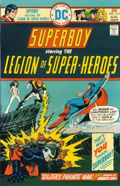 Superboy, Vol. 1 Soljer's Private War; Lair Of The Black Dragon |  Issue#210 | Year:1975 | Series: Superboy | Pub: DC Comics |