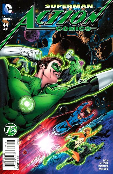 Action Comics, Vol. 2 Hard Truth, Part Four |  Issue#44B | Year:2015 | Series: Superman | Pub: DC Comics | Green Lantern 75th Anniversary Variant Cover