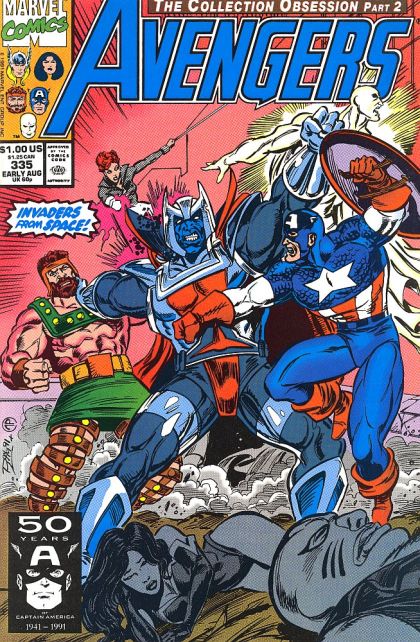 The Avengers, Vol. 1 The Collection Obsession, Part 2: Bloody Encounter |  Issue#335A | Year:1991 | Series: Avengers | Pub: Marvel Comics | Direct Edition