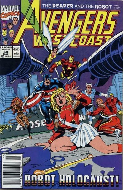 The West Coast Avengers, Vol. 2 The Reaper and the Robot, Part Four |  Issue#68B | Year:1991 | Series:  | Pub: Marvel Comics | Newsstand Edition