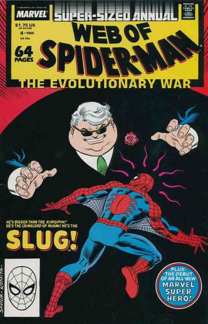 Web of Spider-Man, Vol. 1 Annual Evolutionary War - Chapter 8: Sweet Posion / Night Stalking / All My Children |  Issue#4A | Year:1988 | Series: Spider-Man | Pub: Marvel Comics | Direct Edition