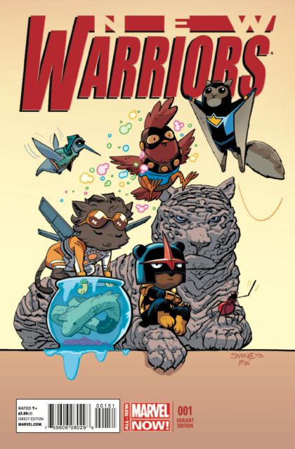 New Warriors, Vol. 5  |  Issue#1E | Year:2014 | Series: New Warriors | Pub: Marvel Comics | Chris Samnee Animal Variant Cover