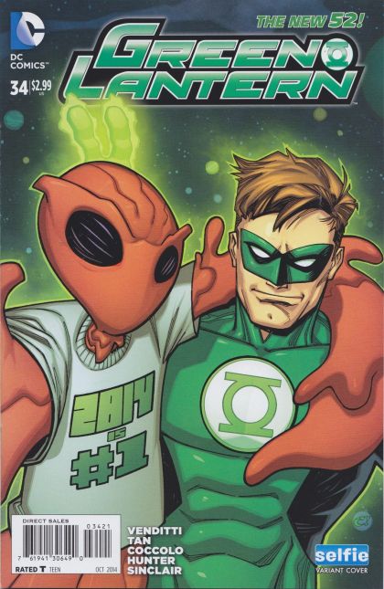 Green Lantern, Vol. 5 Incursion |  Issue#34B | Year:2014 | Series: Green Lantern | Pub: DC Comics | Craig Rousseau Selfie Variant