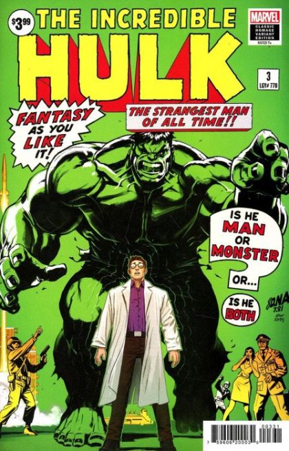 Hulk, Vol. 4 Smashtronaut, Part Three |  Issue#3C | Year:2022 | Series: Hulk | Pub: Marvel Comics | David Nakayama Classic Homage Variant