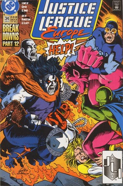 Justice League Europe / International Breakdowns - Part 12: The Blood-Dimmed Tide |  Issue#34A | Year:1992 | Series: JLA | Pub: DC Comics | Direct Edition