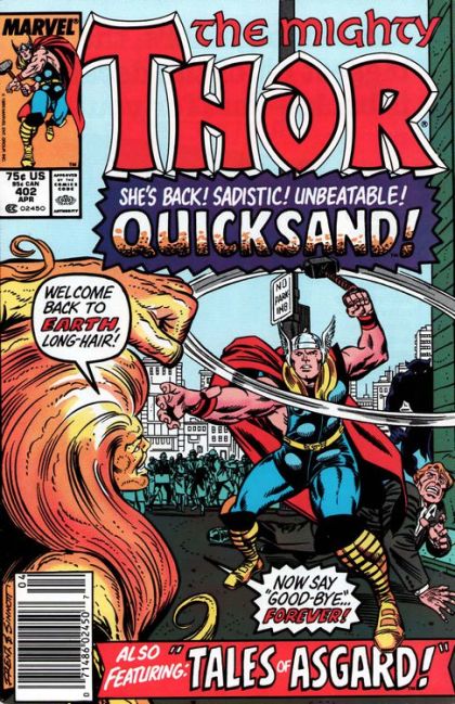 Thor, Vol. 1 Even an Asgardian Can Die!!; Tales of Asgard: The Golden Hair of Glimda! |  Issue#402B | Year:1988 | Series: Thor | Pub: Marvel Comics | Newsstand Edition