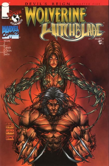 Devil's Reign Devil's Reign, Chapter Five / Wolverine/Witchblade |  Issue#5A | Year:1997 | Series: Devil's Reign | Pub: Marvel Comics and Image Comics | Michael Turner Regular Cover