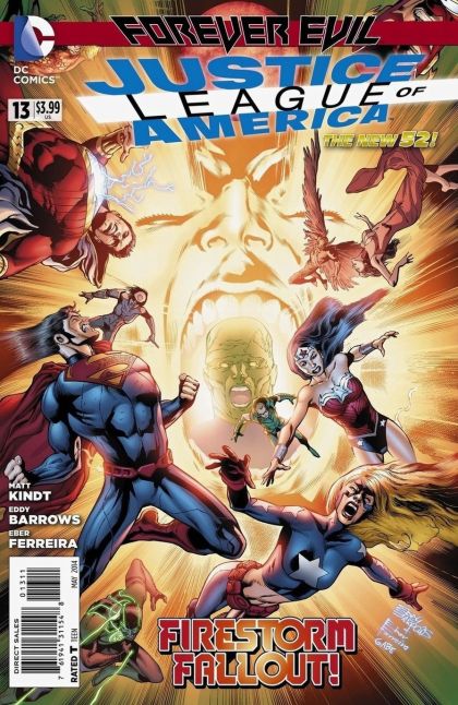 Justice League of America, Vol. 3 Forever Evil - It's All Behind You |  Issue#13A | Year:2014 | Series: Justice League | Pub: DC Comics | Eddy Barrows Regular Cover