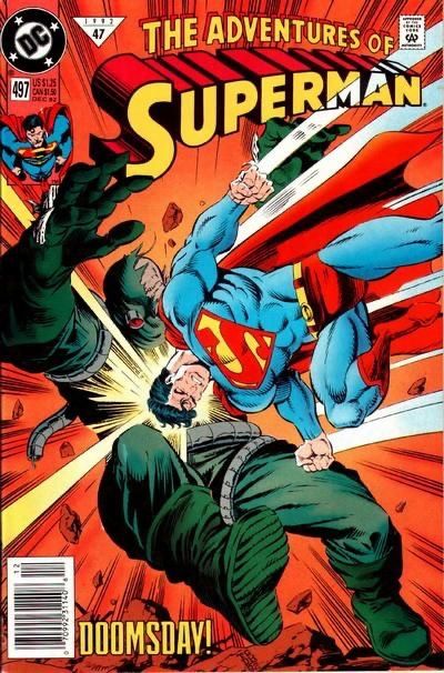 The Adventures of Superman Doomsday! - Under Fire |  Issue#497B | Year:1992 | Series: Superman | Pub: DC Comics | Newsstand Edition