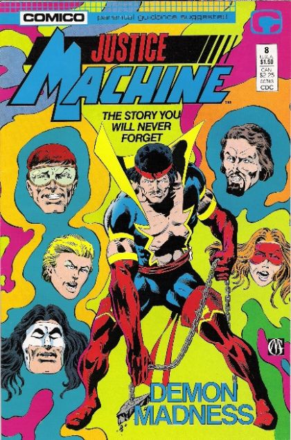 Justice Machine Demon Madness |  Issue#8A | Year:1987 | Series: Justice Machine | Pub: Comico | Direct Edition