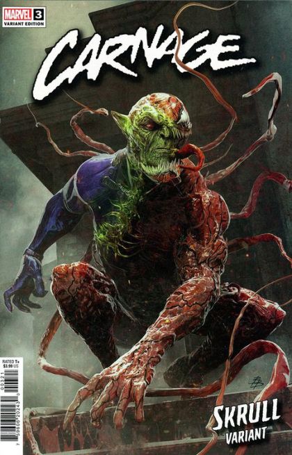 Carnage, Vol. 3 The Empty Place |  Issue#3B | Year:2022 | Series:  | Pub: Marvel Comics | Björn Barends Skrull Variant