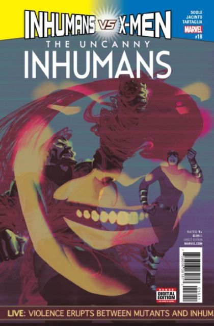 The Uncanny Inhumans INHUMANS VS. X-MEN TIE-IN! |  Issue#18A | Year:2017 | Series: Inhumans | Pub: Marvel Comics | Regular Frazer Irving Cover