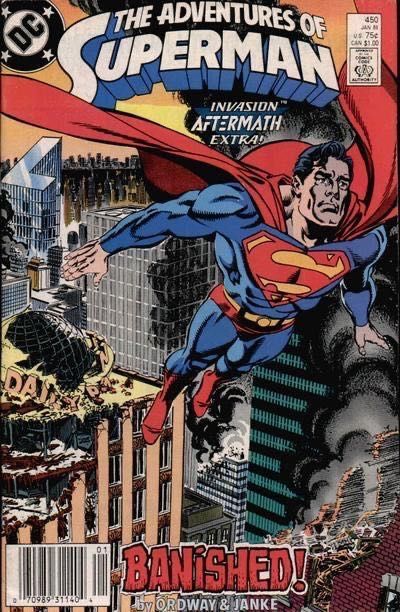 The Adventures of Superman Invasion - Triple Threat |  Issue#450B | Year:1989 | Series: Superman | Pub: DC Comics | Newsstand Edition