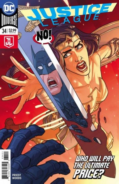 Justice League, Vol. 2 The People vs. Justice League, Three Rooms |  Issue#34A | Year:2017 | Series: Justice League | Pub: DC Comics | Regular Pete Woods Cover