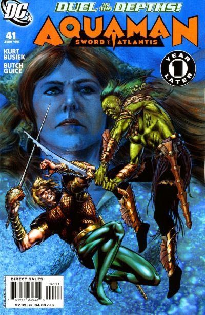 Aquaman: Sword of Atlantis Over His Head |  Issue#41A | Year:2006 | Series:  | Pub: DC Comics | Regular Jackson 'Butch' Guice Cover