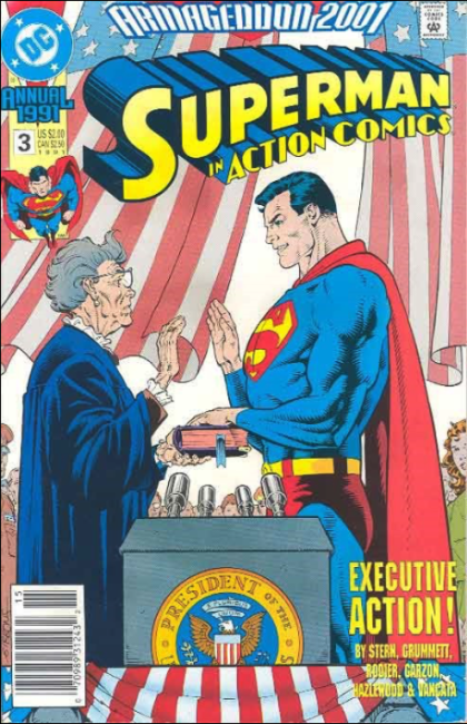 Action Comics, Vol. 1 Annual Armageddon 2001 - Executive Action |  Issue#3B | Year:1991 | Series:  | Pub: DC Comics | Newsstand Edition