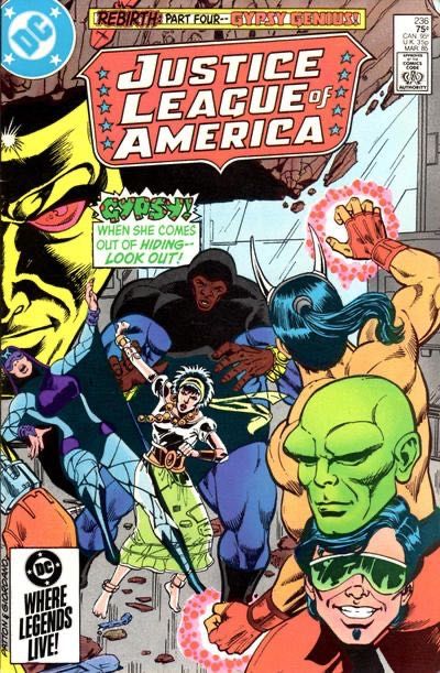 Justice League of America, Vol. 1 Rebirth, Part 4: Gypsy Genius |  Issue#236A | Year:1985 | Series: Justice League | Pub: DC Comics |