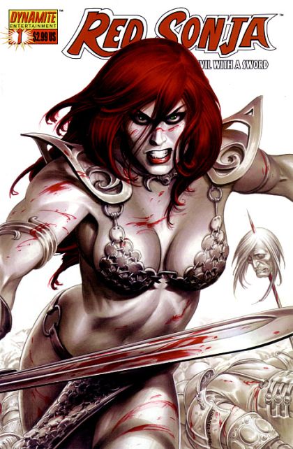 Red Sonja, Vol. 1 (Dynamite Entertainment) The Message |  Issue#1C | Year:2005 | Series: Red Sonja | Pub: Dynamite Entertainment | Joseph Michael Linsner Variant