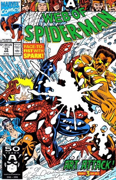 Web of Spider-Man, Vol. 1 Art Attack, Part 3: Cold Hands Warm Art |  Issue#75A | Year:1991 | Series: Spider-Man | Pub: Marvel Comics |