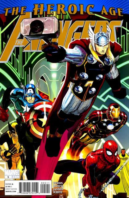 The Avengers, Vol. 4 The Heroic Age - Next Avengers, Part 5 |  Issue#5A | Year:2010 | Series: Avengers | Pub: Marvel Comics | John Romita Jr. Regular Cover