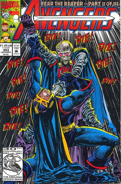 The Avengers, Vol. 1 Fear the Reaper, 2/3: To Wake the Dead |  Issue#353A | Year:1992 | Series: Avengers | Pub: Marvel Comics |