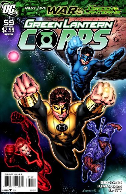 Green Lantern Corps, Vol. 1 War of the Green Lanterns - Part Five |  Issue#59A | Year:2011 | Series: Green Lantern | Pub: DC Comics | Aaron Lopresti Regular