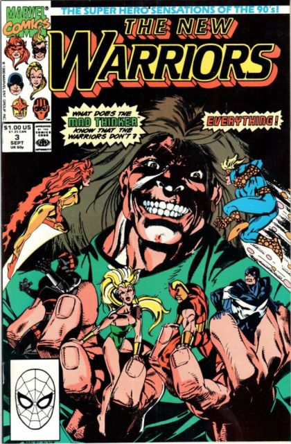 The New Warriors, Vol. 1 I Am, Therefore I Think |  Issue#3A | Year:1990 | Series: New Warriors | Pub: Marvel Comics | Direct Edition
