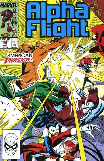 Alpha Flight, Vol. 1 Acts of Vengeance - Counter moves |  Issue#80A | Year:1989 | Series: Alpha Flight | Pub: Marvel Comics | John Calimee Regular