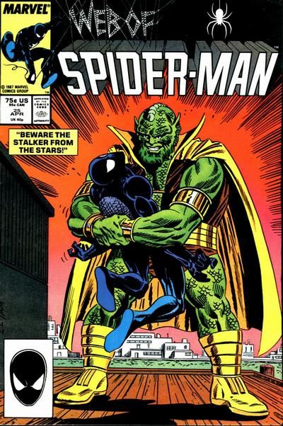 Web of Spider-Man, Vol. 1 Beware The Stalker From The Stars |  Issue#25A | Year:1987 | Series: Spider-Man | Pub: Marvel Comics | Direct Edition