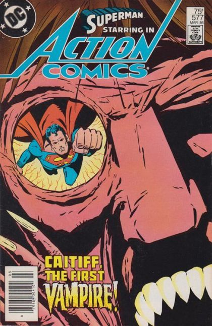 Action Comics, Vol. 1 Caitiff: First of the Vampires! |  Issue#577B | Year:1985 | Series:  | Pub: DC Comics | Newsstand Edition