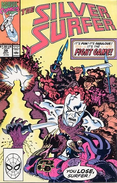 Silver Surfer, Vol. 3 The Fight Game |  Issue#39A | Year:1990 | Series: Silver Surfer | Pub: Marvel Comics | Direct Edition