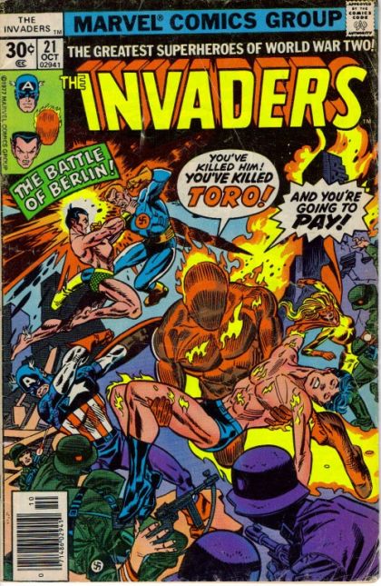 The Invaders, Vol. 1 The Battle of Berlin! Part Two |  Issue#21B | Year:1977 | Series: Invaders | Pub: Marvel Comics | Newsstand Edition