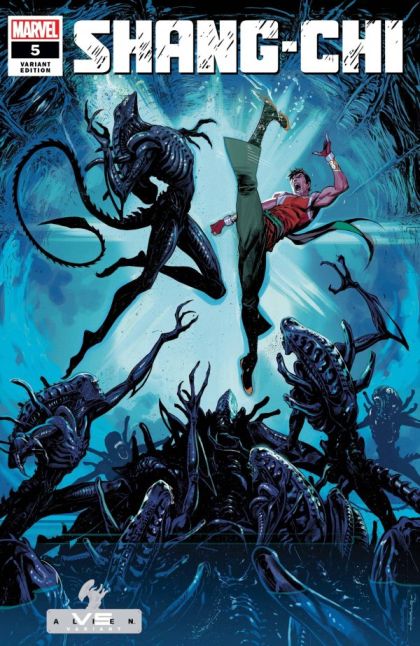 Shang-Chi, Vol. 1 Brothers and Sisters, Part 5 |  Issue#5C | Year:2021 | Series: Shang Chi | Pub: Marvel Comics | Variant Iban Coello Marvel Vs. Alien Cover