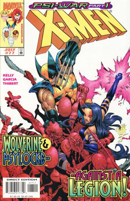 X-Men, Vol. 1 Psi-War, Part 1: Stormfront |  Issue#77A | Year:1998 | Series: X-Men | Pub: Marvel Comics | Direct Edition