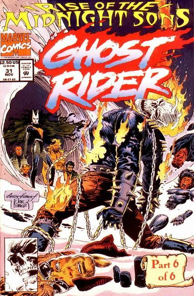 Ghost Rider, Vol. 2 Rise of the Midnight Sons - Part 6 |  Issue#31A | Year:1992 | Series: Ghost Rider | Pub: Marvel Comics | Direct Edition