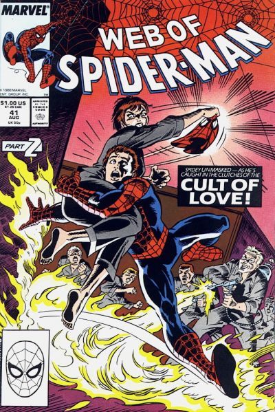 Web of Spider-Man, Vol. 1 Cult Of Love, Part 2: That Old-Time Religion |  Issue#41A | Year:1988 | Series: Spider-Man | Pub: Marvel Comics |