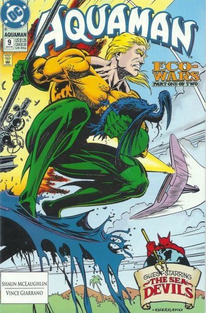 Aquaman, Vol. 4 Eco Wars, Eco Wars, pt 1 |  Issue#9A | Year:1992 | Series: Aquaman | Pub: DC Comics | Direct Edition