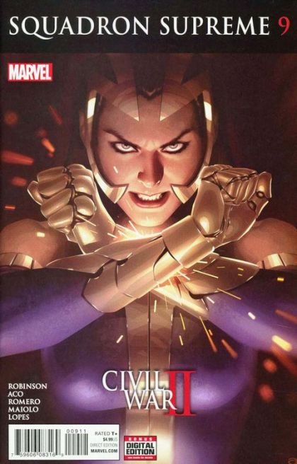 Squadron Supreme, Vol. 4 Civil War II  |  Issue#9A | Year:2016 | Series: Squadron Supreme | Pub: Marvel Comics | Alex Garner Regular Cover