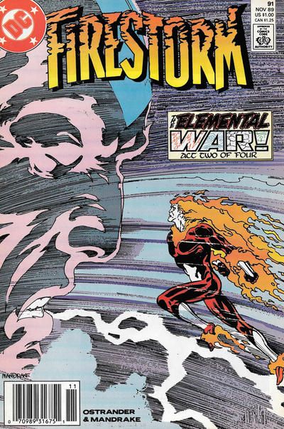Firestorm, the Nuclear Man, Vol. 2 (1982-1990) The Elemental War, Confrontation |  Issue#91B | Year:1989 | Series: Firestorm | Pub: DC Comics | Newsstand Edition