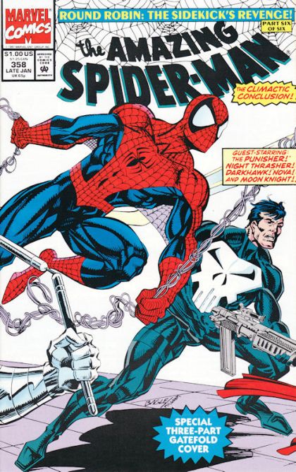 The Amazing Spider-Man, Vol. 1 Round Robin: The Sidekick's Revenge!, Part 6 |  Issue#358A | Year:1991 | Series: Spider-Man | Pub: Marvel Comics | Direct Edition