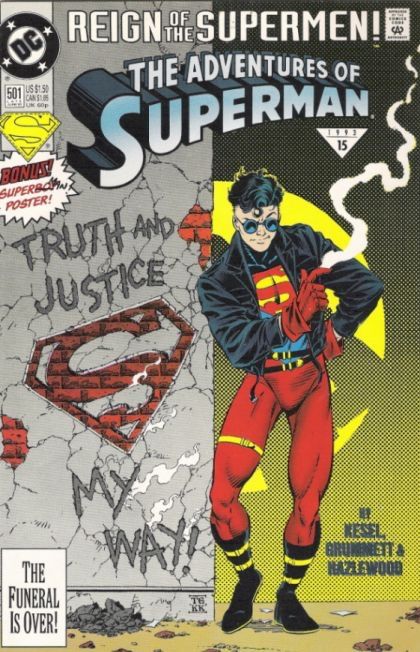 The Adventures of Superman Reign of the Supermen - The Adventures of Superman...When He Was a Boy! |  Issue#501A | Year:1993 | Series: Superman | Pub: DC Comics |