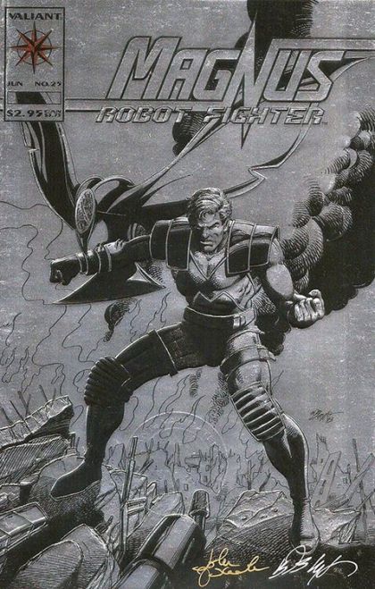 Magnus Robot Fighter, Vol. 1 Flesh And Steel |  Issue#25B | Year:1993 | Series: Magnus Robot Fighter | Pub: Valiant Entertainment | Valiant Validated Signed Edition