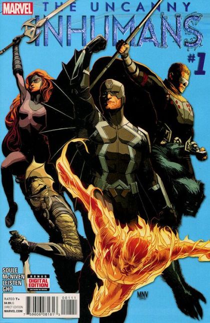 The Uncanny Inhumans Time Crush, Part 1 |  Issue#1A | Year:2015 | Series: Inhumans | Pub: Marvel Comics | Regular Steve McNiven Cover