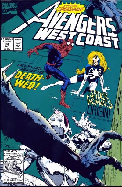 The West Coast Avengers, Vol. 2 Along Came A Spider... |  Issue#84A | Year:1992 | Series:  | Pub: Marvel Comics | Direct Edition