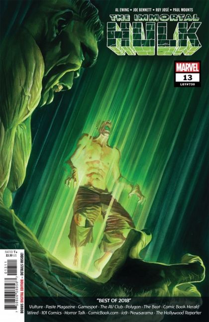The Immortal Hulk A Booth In The Midwest |  Issue#13A | Year:2019 | Series:  | Pub: Marvel Comics | Alex Ross Regular Cover