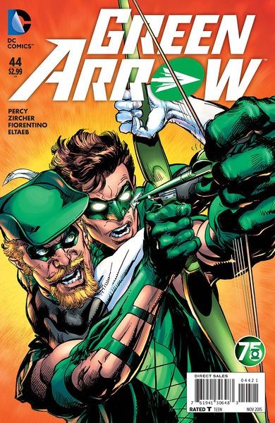 Green Arrow, Vol. 5 Secret of the Wolf |  Issue#44B | Year:2015 | Series: Green Arrow | Pub: DC Comics | Green Lantern 75th Anniversary Variant Cover