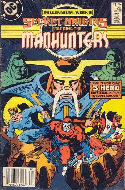 Secret Origins, Vol. 3 Millennium - The Secret Origin of the Manhunters |  Issue#22B | Year:1987 | Series: Secret Origins | Pub: DC Comics | Newsstand Edition